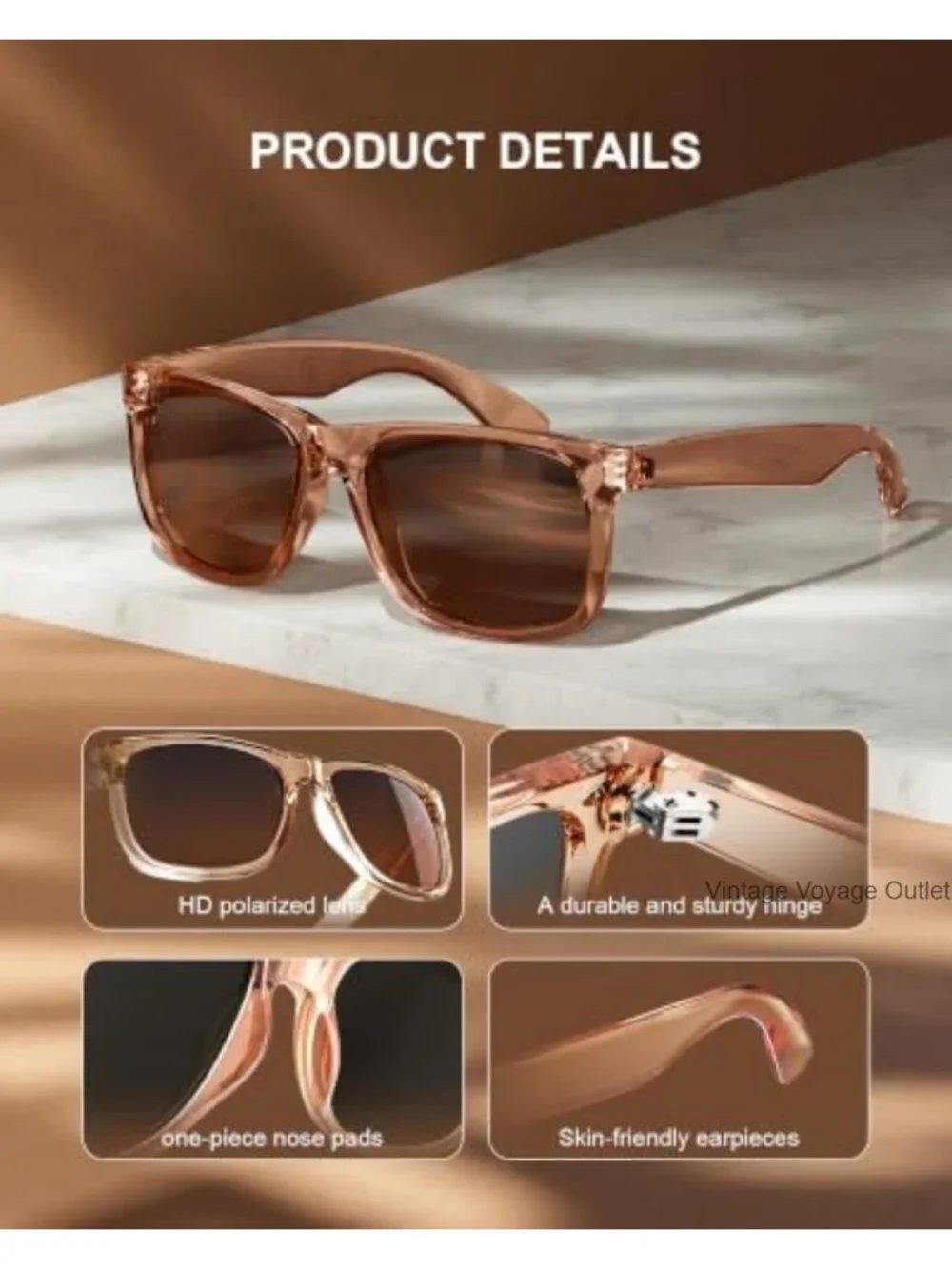 Retro Polarized Sunglasses with UV400 Protection for Driving Travel